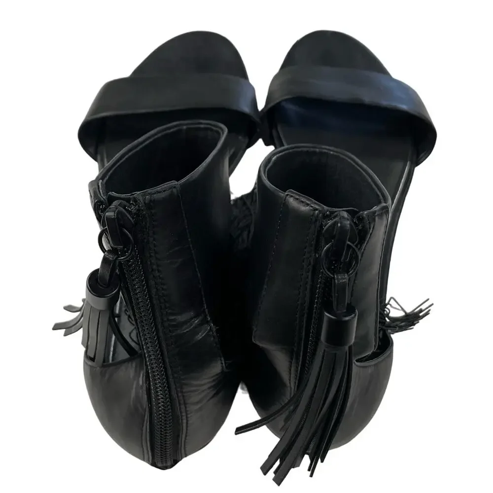 Rachel Zoe Black Fringe Sandals - Picture 3 of 5